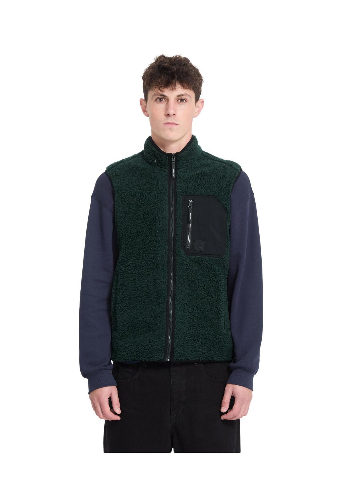 Volcom Muzzer Fuzzar Vest Weste scarab – Oberansicht