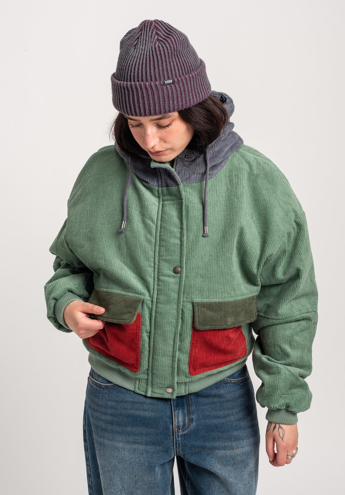 TITUS Meja Winterjacke petrol – Rückenansicht