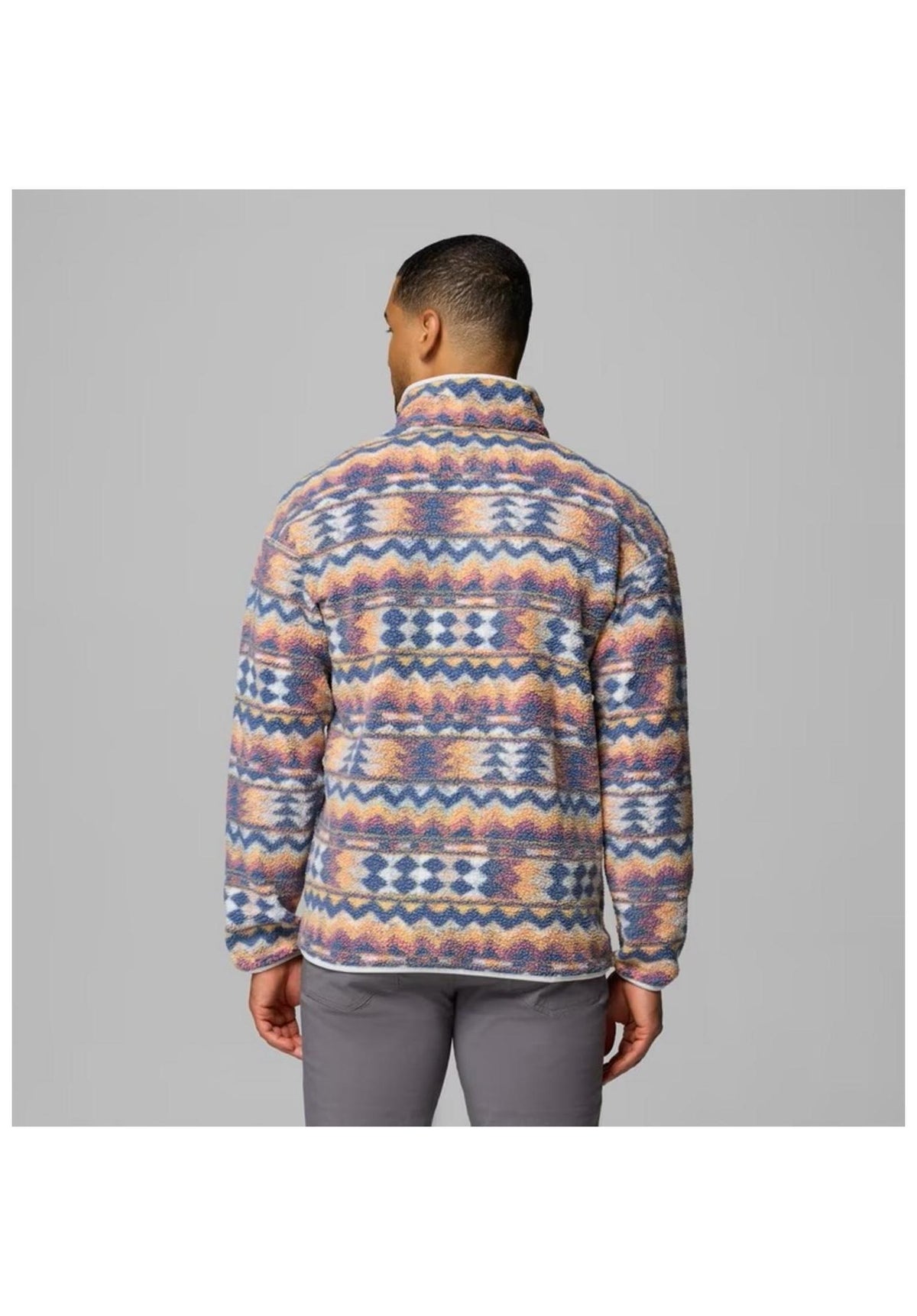 Columbia Helvetia II Printed Half Snap Fleece Übergangsjacke seasalt-retrotree – Rückenansicht