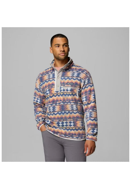 Columbia Helvetia II Printed Half Snap Fleece Übergangsjacke seasalt-retrotree – Vorderansicht
