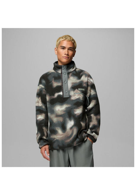 Columbia Helvetia II Printed Half Snap Fleece Übergangsjacke sedonasage-dyeflow – Vorderansicht