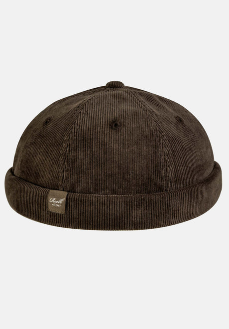 Reell Docker Cap Mütze darkbrown-cord – Vorderansicht