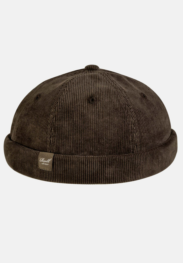 Docker Cap darkbrown-cord Vorderansicht