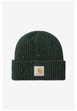Carhartt WIP Anglistic Beanie Mütze speckleddarkscarab – Vorderansicht