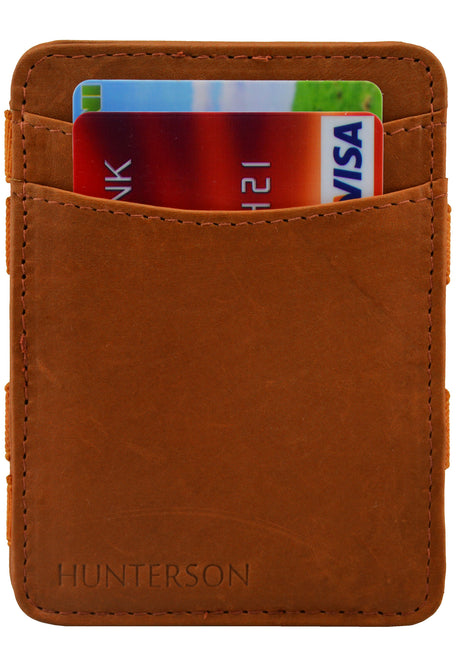 Hunterson Magic Wallet RFID Portemonnaie cognac – Seitenansicht
