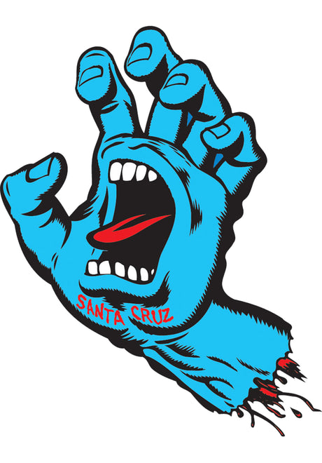 Santa-Cruz Screaming Hand 3" x 2,5" Sticker diverser Artikel blue – Vorderansicht