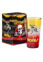 Skateboard Skeleton Pint Glass yellow / red fade Vorderansicht