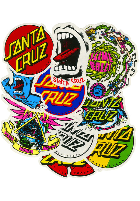 Santa-Cruz Pack Of 10 Sticker diverser Artikel multicolored – Vorderansicht