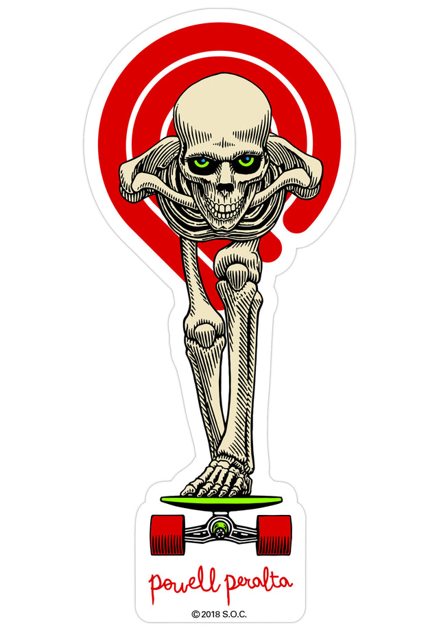 Tucking Skeleton Sticker white Vorderansicht