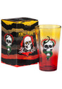 McGill Skull & Snake Pint Glass yellow / red fade Vorderansicht