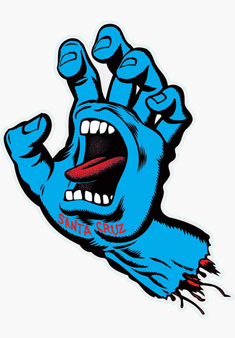 Santa-Cruz Screaming Hand Mylar Sticker diverser Artikel blue – Vorderansicht
