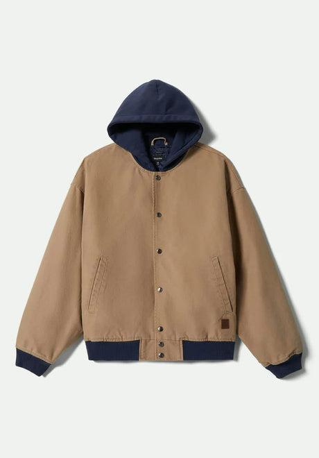 Canvas Hooded Bomber khaki-moodindigo Vorderansicht