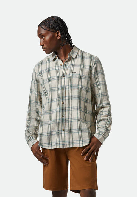 Charter Linen Blend offwhite-ivygreenplaid Vorderansicht