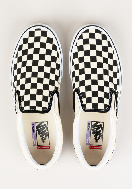 Skate Slip-On white-black-checkerboard Closeup2