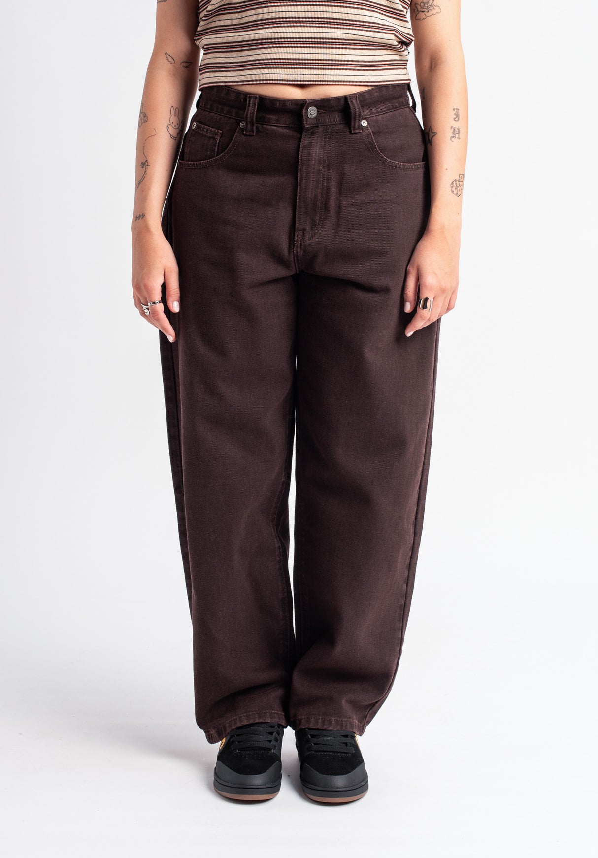 Alby-Baggy darkbrownwashed Vorderansicht