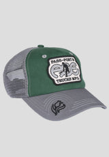 Passport Packers Trucker Strapback green-steel Vorderansicht