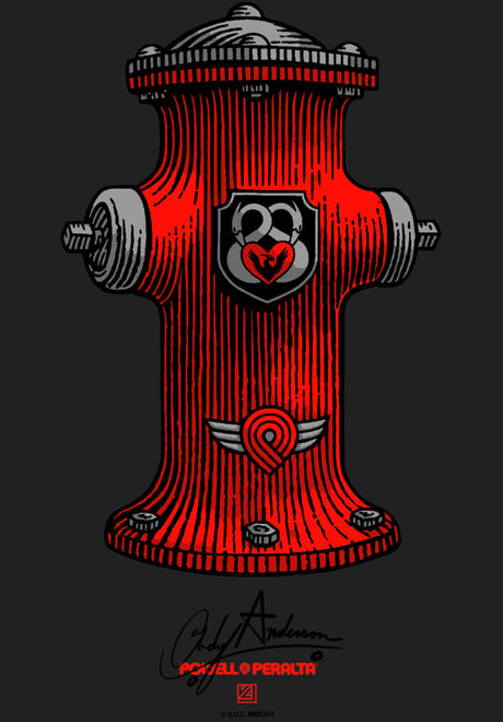 Powell-Peralta Andy Anderson Hydrant Sticker diverser Artikel clear – Vorderansicht