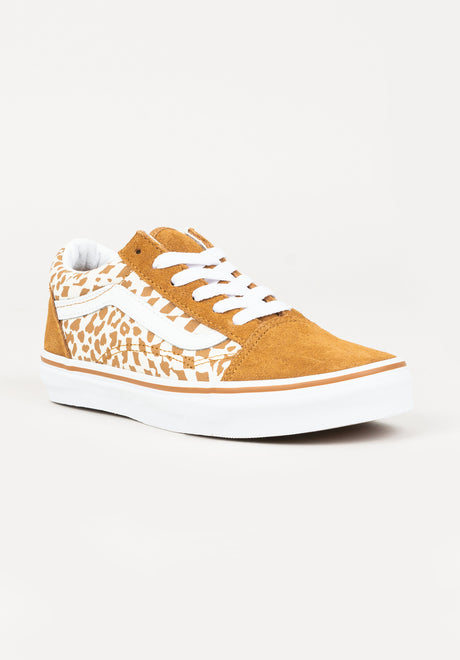 Old Skool Kids Girls leopard-popbrown-truewhite Vorderansicht