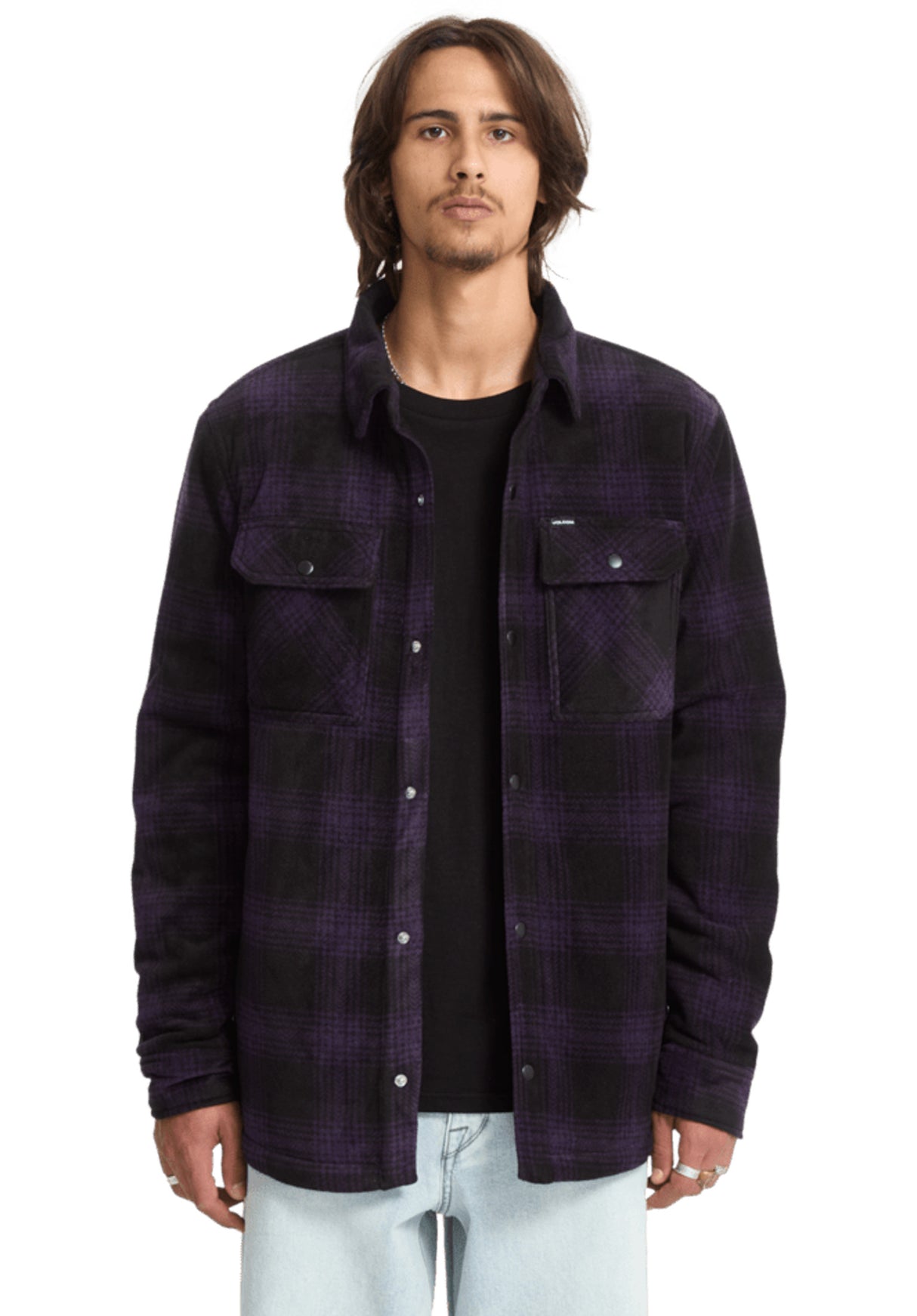 Bowered Fleece darkpurple Vorderansicht