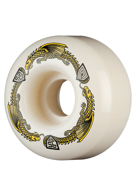 Powell-Peralta Dragons 95A V1 Symmetrical Narrow Ride Rolle offwhite – Vorderansicht