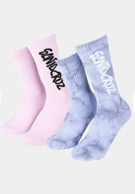 Santa-Cruz Dizzy Strip Socks (2 Pack) Socken pink-acidcloud – Vorderansicht