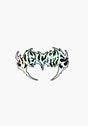 Fang 5,5 Wide Die-Cut Sticker black-silverfoil Vorderansicht