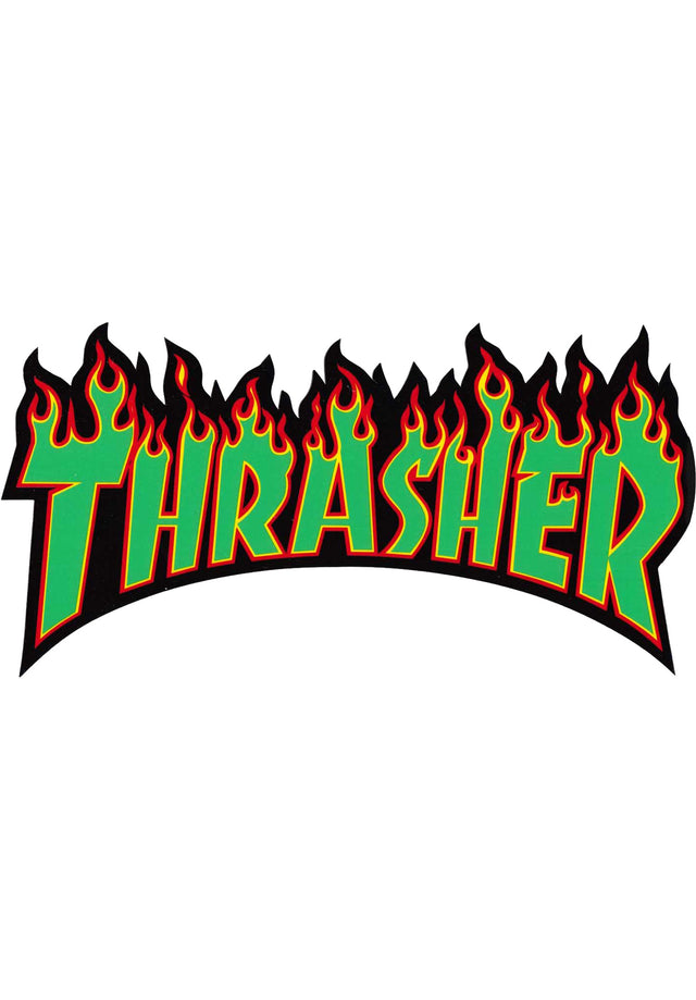 Flame Sticker Large 10 rasta Vorderansicht