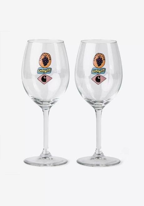 Stacked Grapes Wine Glass Set clear Vorderansicht