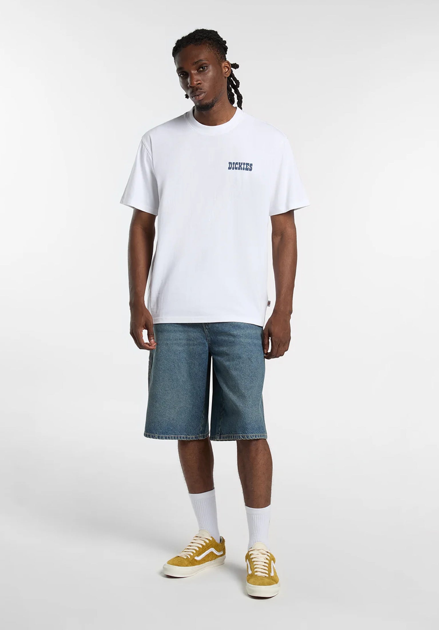 958 13 Inch Loose Dickies Jeans-Short in khakitintedblue für