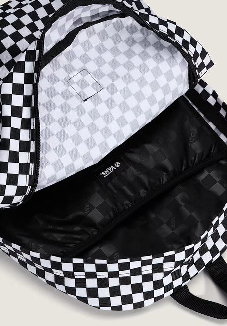 Old Skool Check Backpack black-white Closeup1