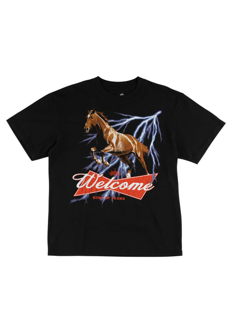 King of Fears Boxy Garment-Dyed black Vorderansicht