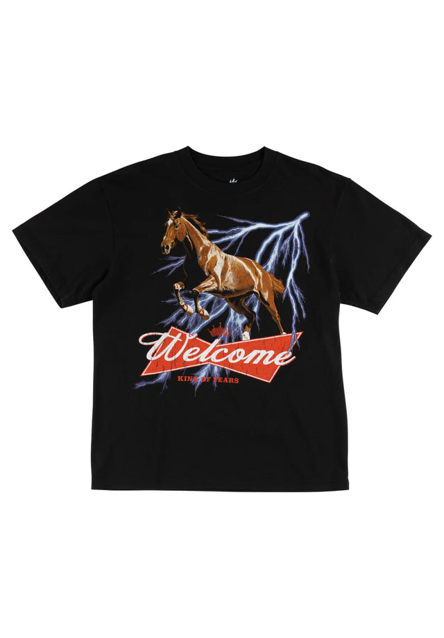 King of Fears Boxy Garment-Dyed black Vorderansicht