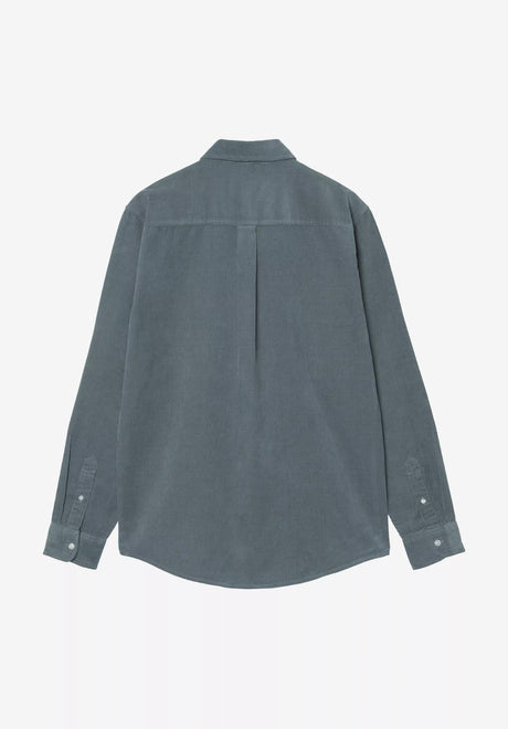 Madison Fine Cord Shirt cozyblue-wax Rueckenansicht