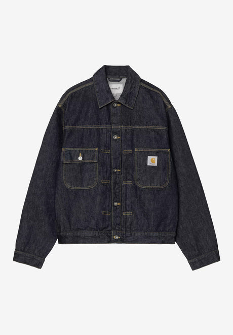 Carhartt WIP Belmar Übergangsjacke bluerinsed – Vorderansicht
