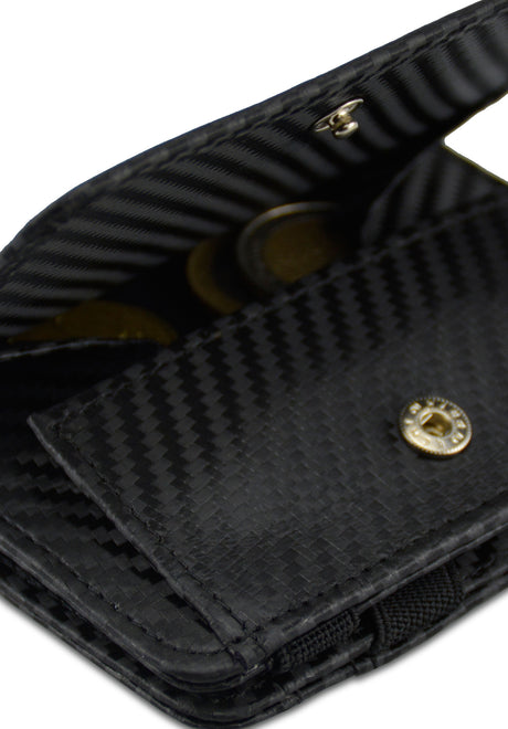 Magic Coin Wallet RFID carbon Closeup1