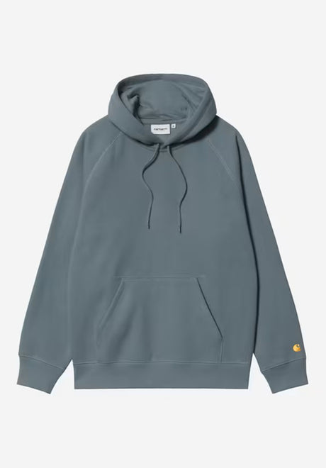 Carhartt WIP Hooded Chase Hoodie cozyblue-gold – Vorderansicht