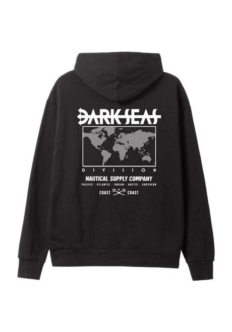 Dark Seas Worldwide Midweight Hoodie black – Vorderansicht