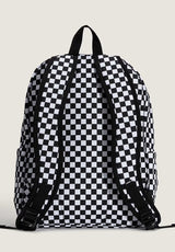 Old Skool Check Backpack black-white Rueckenansicht