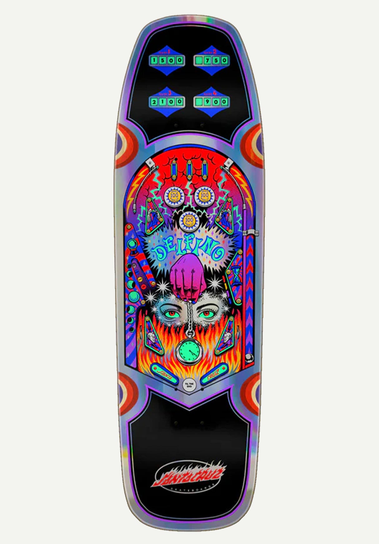 Delfino Pinball Shaped silver-rainbow-prismatic-foil Vorderansicht