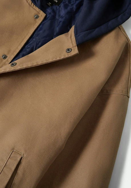 Canvas Hooded Bomber khaki-moodindigo Closeup1