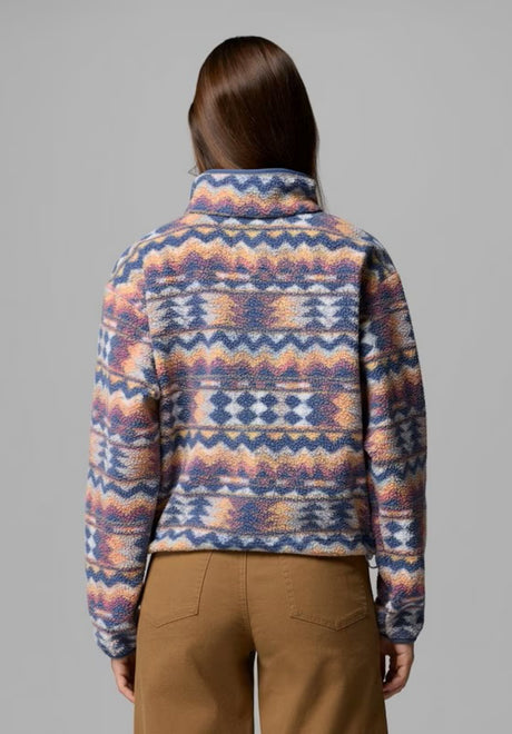 Helvetia II Printed Half Snap Fleece seasalt-retrotree Rueckenansicht