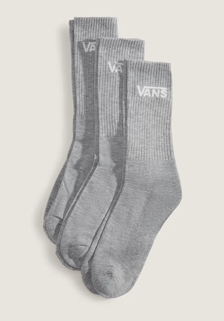 Vans Classic Crew 3er-Pack Socken heathergrey – Vorderansicht