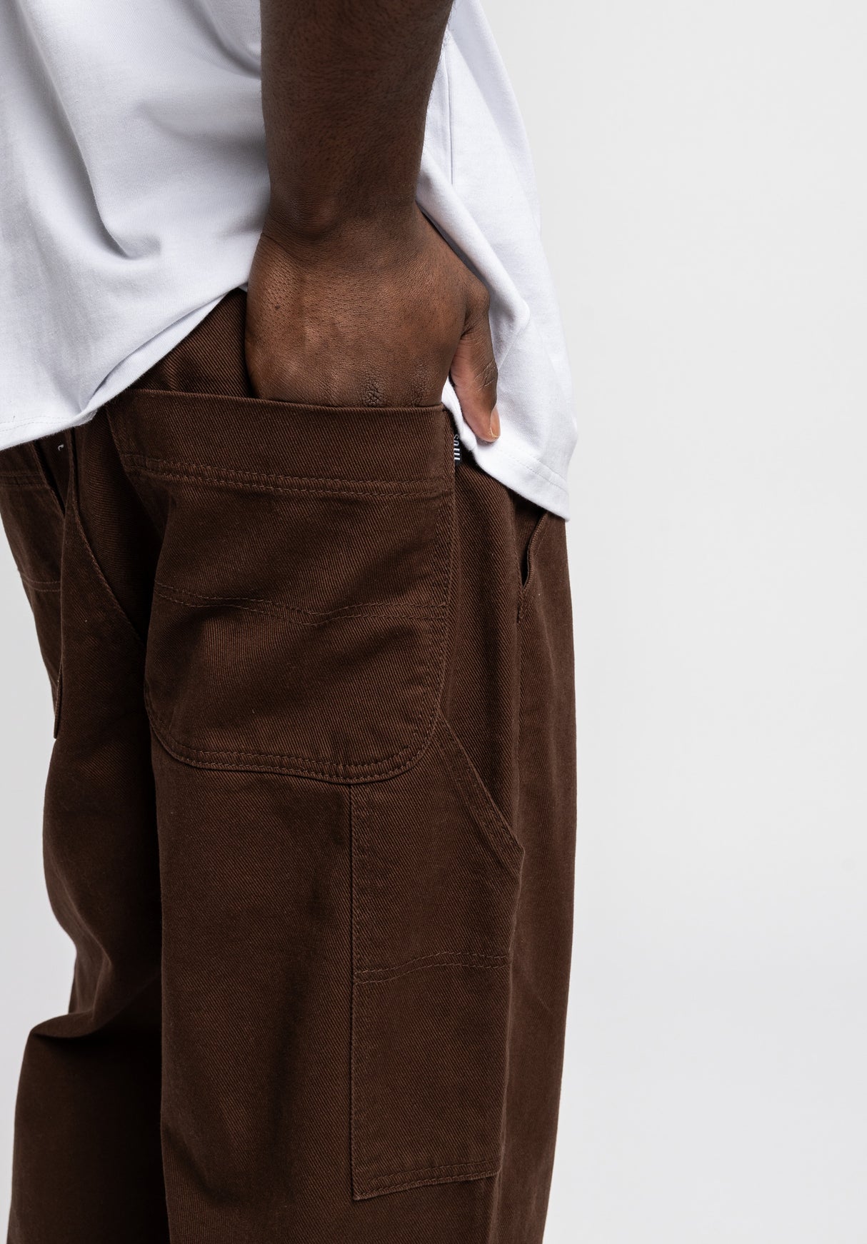 Workpant darkbrowndenim-washed Oberansicht
