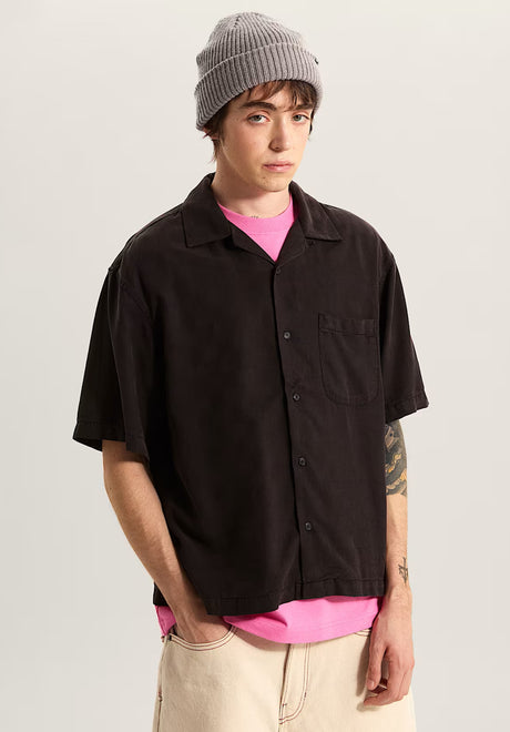 Vans Van Doren Tencel Check Camp Hemd-Kurzarm black – Vorderansicht