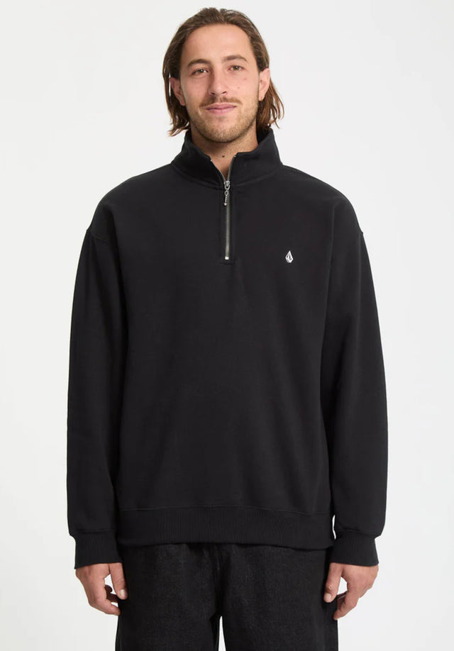 Single Stone Quarter Zip black Vorderansicht