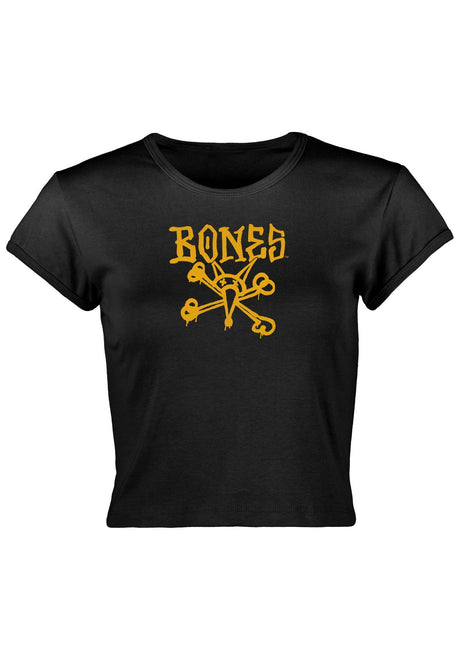 Bones Wheels Vato Crop Top T-Shirt black – Vorderansicht