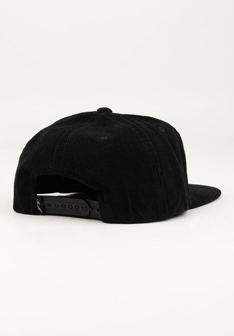 Flat 6-Panel Cap black-cord Rueckenansicht