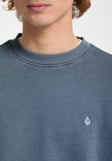 Single Stone PW Crew bluewash Closeup1