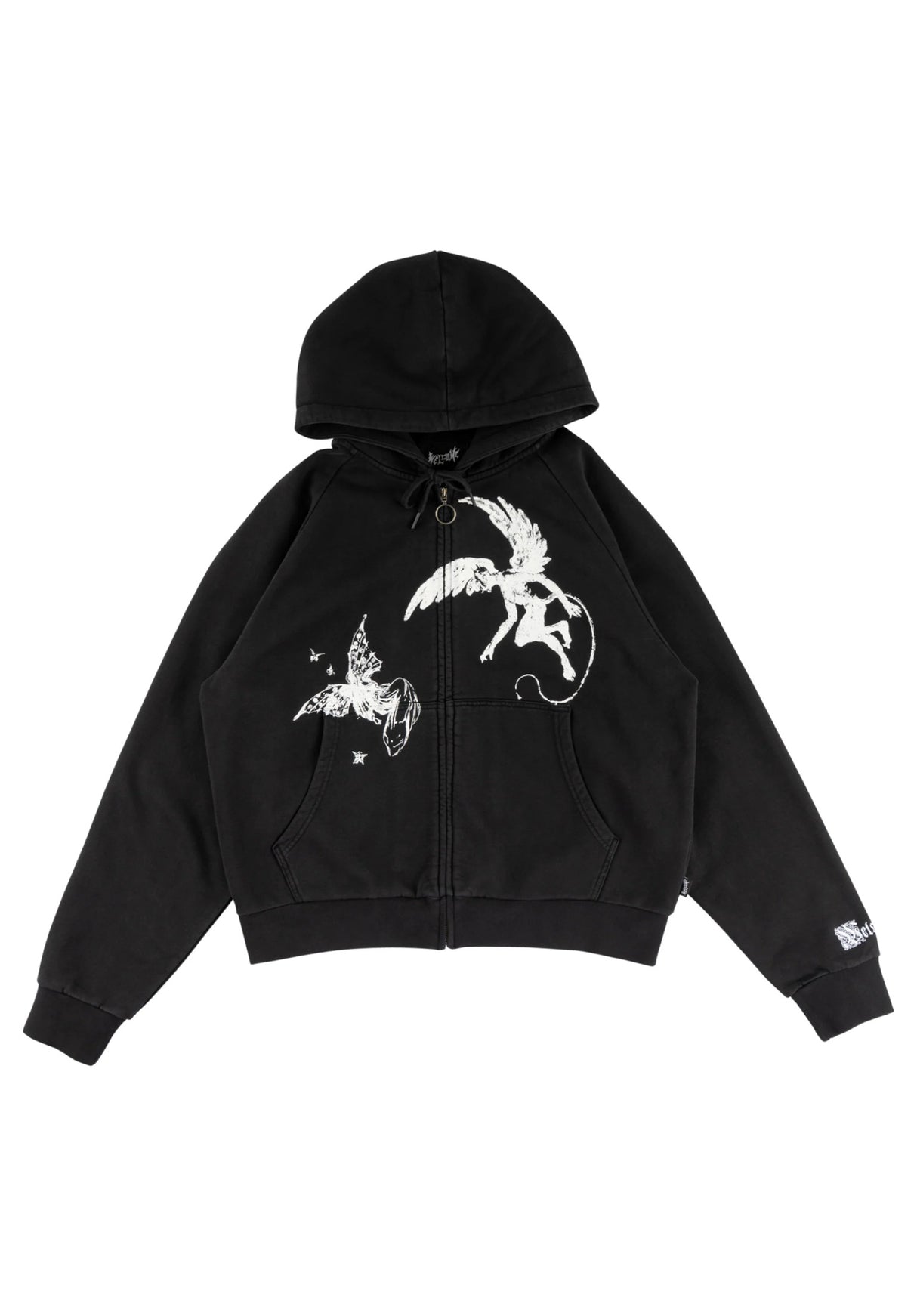 Duality Cropped Pigment-Dyed Welcome Zip-Hoodie in black für