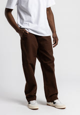 Workpant darkbrowndenim-washed Rueckenansicht